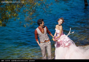 湖水和牽手的情侶婚紗攝影圖片免費下載 編號3125755 紅動網